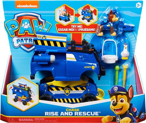 PAW Patrol - Transformerende Chase Rise'n'Rescue-speelgoedvoertuig met actiefiguren en accessoires