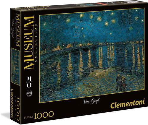 Clementoni - Puzzel 1000 Stukjes - Vincent van Gogh - Sterrennacht boven de Rhone - Puzzel Voor Volwassenen