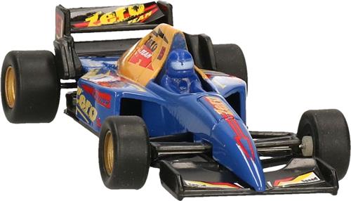 Modelauto Formule 1 wagen blauw 10 cm - speelgoed race auto schaalmodel