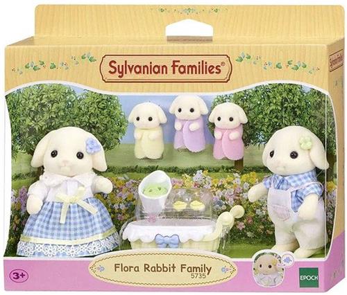 Sylvanian Families 5735 Familie Bloemen Hangoor Konijn- 5 fluweelzachte speelfiguren