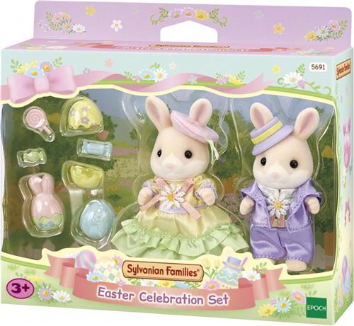 Sylvanian Families 5691 Vrolijk pasen set- 2 fluweelzachte speelfiguren- konijnen