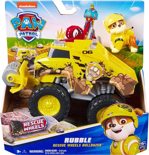 PAW Patrol Reddingswagens - Bulldozer met Rubble speelfiguur - Speelgoedauto