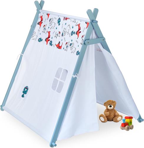 Relaxdays tipi speeltent - tipi tent kind - wigwam kinderspeeltent stof - kinderkamer