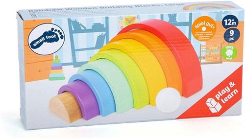 Small Foot - Houten Bouwblokken Regenboog, 9dlg.