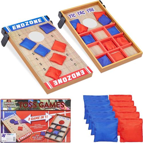 Relaxdays bordspel 2 in 1 - set - cornhole & boter kaas en eieren - tic tac toe - OXO