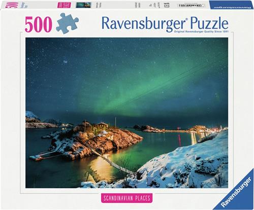 Ravensburger puzzel Noorderlicht bij Bergsfjord - Legpuzzel - 500 stukjes