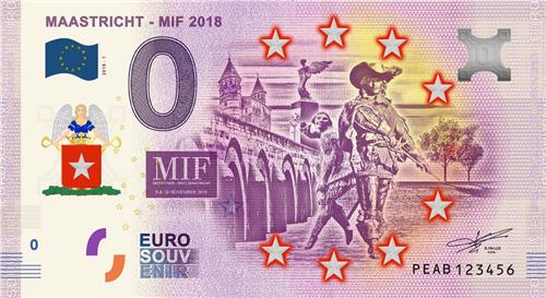 0 Euro biljet 2018 - Maastricht MIF KLEUR