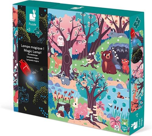 Janod Magische Puzzel - Het Bos - 24 Stukjes - Met Verborgen Glow In The Dark Elementen - Geschikt Vanaf 3 Jaar