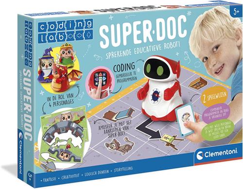 Clementoni Superdoc, Coding Lab, STEM kit, speelgoedrobot voor kinderen, 5-7 jaar, 66963,Multicolour