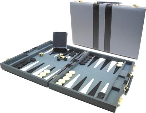 Hot sports Backgammon koffer grijs 38x24