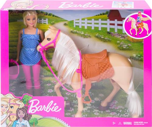 Barbie pop met paard - Met zadel en hoofdstel