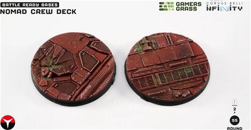 Nomad Crew Deck Bases Pre-Painted (2x 55mm Round)