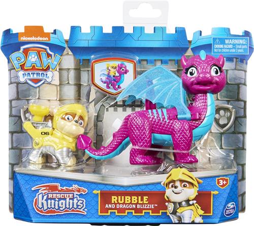 PAW Patrol Rescue Knights - Rubble en Draak Blizzie - Actiefigurenset