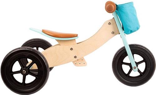 Small Foot - Houten Driewieler en Loopfiets 2in1 Maxi Turquoise