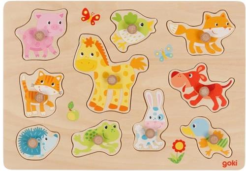 Goki 57393 Contourpuzzel 10 stuk(s) Dieren