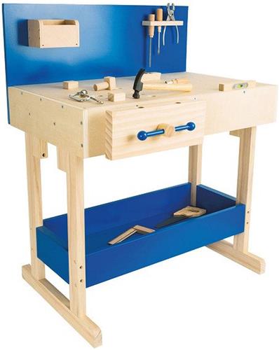 Small Foot - Houten Speelgoedwerkbank Blauw met Accessoires