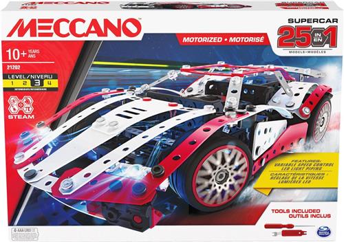 Meccano - 25-in-1 Super Car - Rood - S.T.E.A.M.-bouwpakket - 347 onderdelen