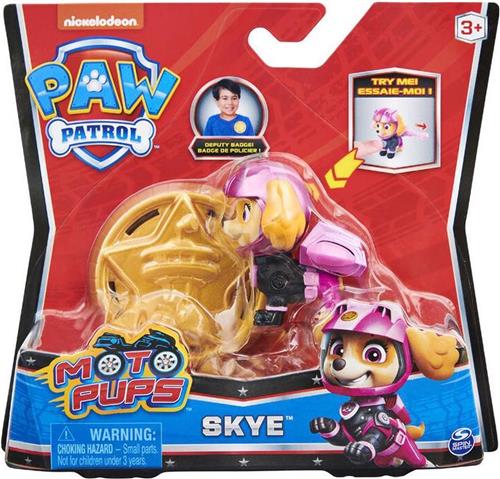 PAW Patrol Moto Pups Skye rescue pup verzamelfiguur + politie badge