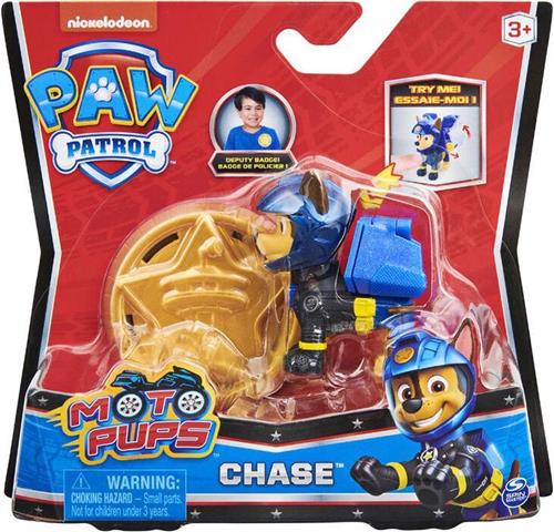 PAW Patrol Moto Pups Chase rescue pup verzamelfiguur + politie badge