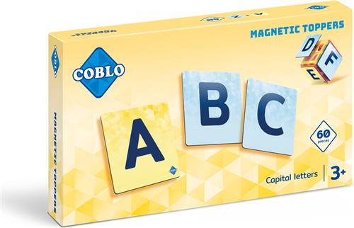 Coblo Magneet Toppers Hoofdletters 60 stuks - Magnetische Hoofdletters - Magnetisch speelgoed - Educatief speelgoed - Cadeau kind - Speelgoed 3 jaar t/m 12 jaar