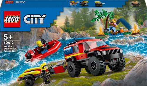 LEGO City 4x4 brandweerauto met reddingsboot - 60412