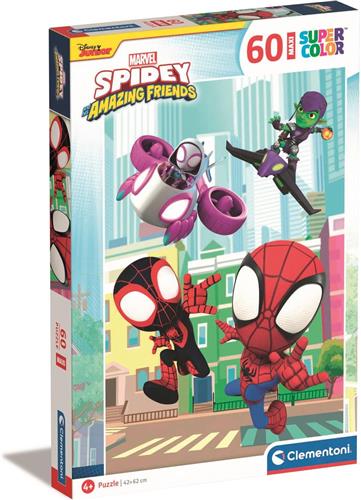 Clementoni - Puzzel 60 Stukjes Maxi Spidey & His Amazing Friends, Kinderpuzzels, 4-6 jaar, 26476