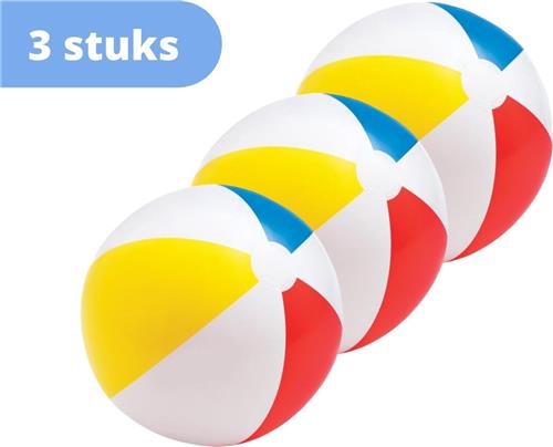 Intex - Bundelkorting - Strandbal - set van 3 - 50 cm Ø & WAYS Reparatieset en Teststrips