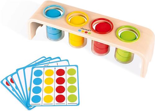 Janod Essentiel - Kleuren Sorteren Spel - Educatief Spel - Leer Spelenderwijs Kleuren - Het Spel Bevat Verschillende Levels - Geschikt Vanaf 2 Jaar