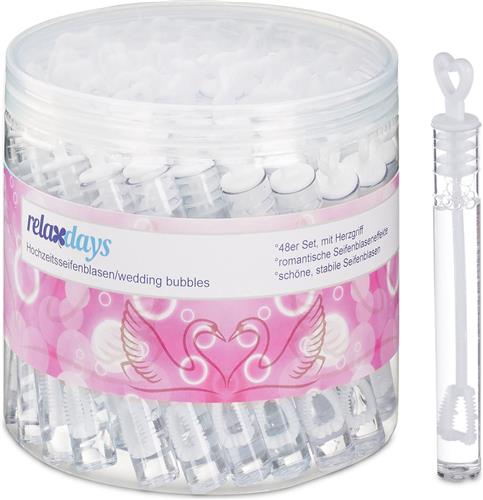 Relaxdays bellenblaas bruiloft - set van 48 - mini bellenblaas - uitdeelcadeau - klein