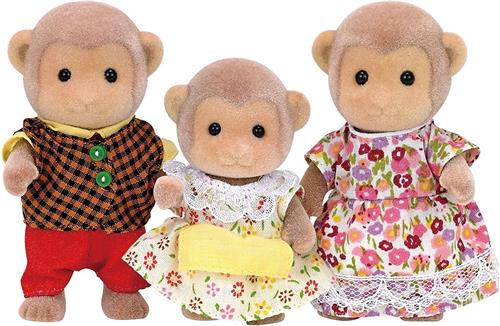 Sylvanian Families  5214 familie aap- 3 speelfiguren- fluweelzacht- minipoppen