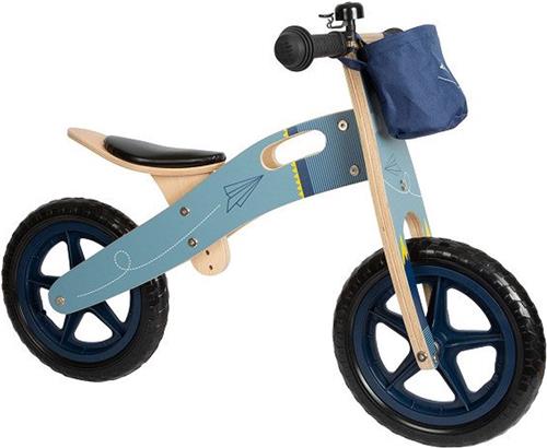 Small Foot - Houten Loopfiets Vliegtuig Blauw