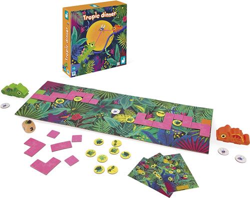 Janod Spel - Tropic Dinner - Een Leuk Bordspel Waarin twee Kameleons Het Tegen Elkaar Opnemen Om Als Snelste En Slimste Hun Maaltijd Te Vangen! - Geschikt Vanaf 6 Jaar