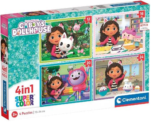 Clementoni - Gabbys Dollhouse Legpuzzel - Gabbys Poppenhuis Kinderpuzzel - 4 Puzzels van 12 tot 24 Stukjes - 3-6 jaar