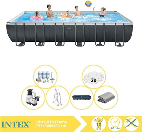 Intex Ultra XTR Frame Zwembad - Opzetzwembad - 732x366x132 cm - Inclusief Onderhoudspakket en Filterbollen