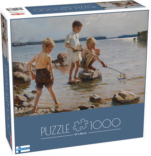 A. Edelfelt: Playing boys on the beach - 1000pcs