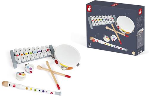 Janod Confetti - Muziekinstrumenten Set - Voor Kleine Muzikanten! - Set Van 4 Houten Instrumenten - Geschikt Vanaf 2 Jaar