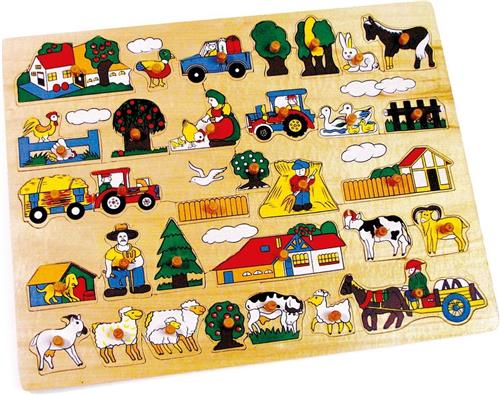 Small foot Houten insteekpuzzel reuze boerderij 32-delig