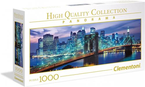 Clementoni - Puzzel 1000 Stukjes - Panorama - New York Brooklyn Bridge - Puzzel Voor Volwassenen