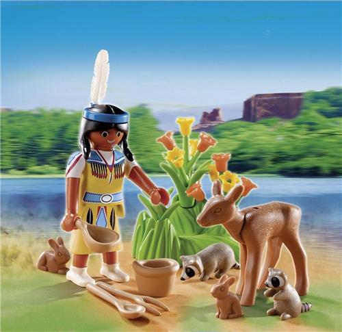 PLAYMOBIL Indianenmeisje met Bosdieren - 5278