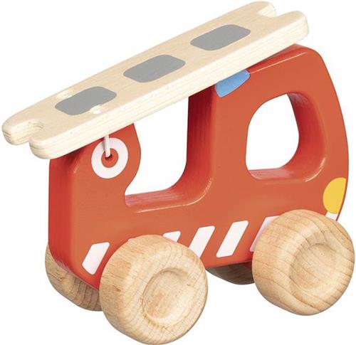 Goki Brandweerwagen Junior 15 X 6,5 X 13 Cm Hout Rood/naturel