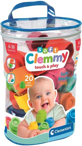 Clementoni Soft Clemmy - Stapelblokken - Baby Blokken - 20 Zachte Speelblokken - 6-36 maanden