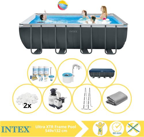 Intex Ultra XTR Frame Zwembad - Opzetzwembad - 549x274x132 cm - Inclusief Onderhoudspakket, Filterbollen en Skimmer