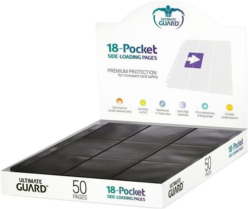 Ultimate Guard 18-Pocket Pages Side-Loading Black (50)