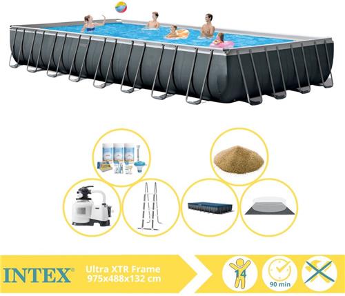 Intex Ultra XTR Frame Zwembad - Opzetzwembad - 975x488x132 cm - Inclusief Onderhoudspakket en Filterzand