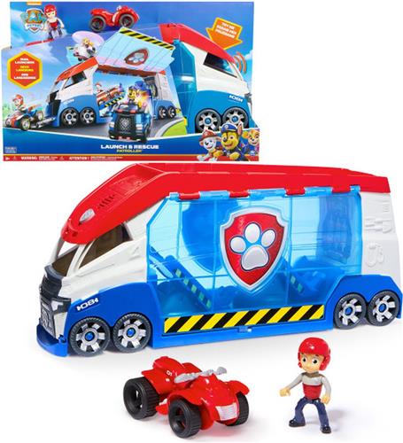 PAW Patrol - Transformerende PAW Patroller met voertuigwerpers lichten en geluiden Ryder-actiefiguur en ATV-speelgoedauto