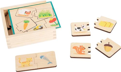 Small Foot - Houten Puzzel Dieren en hun Voedsel