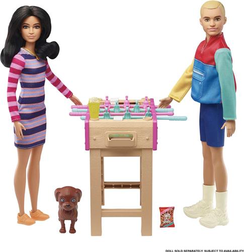 Barbie Mini Playset Voetbaltafel Met Hondje