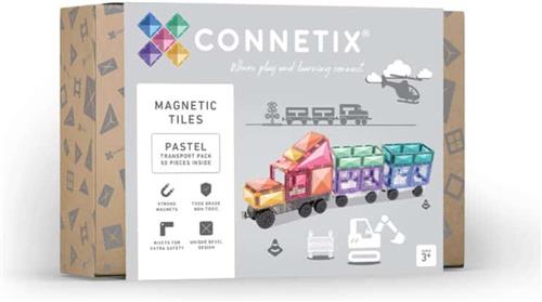 CONNETIX - Magnetisch Tegels - Pastel Transportverpakking - 50 Stuks