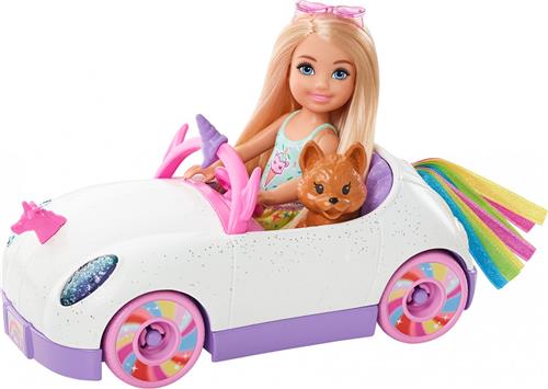 Barbie Chelase pop met auto - Poppenvervoersmiddel