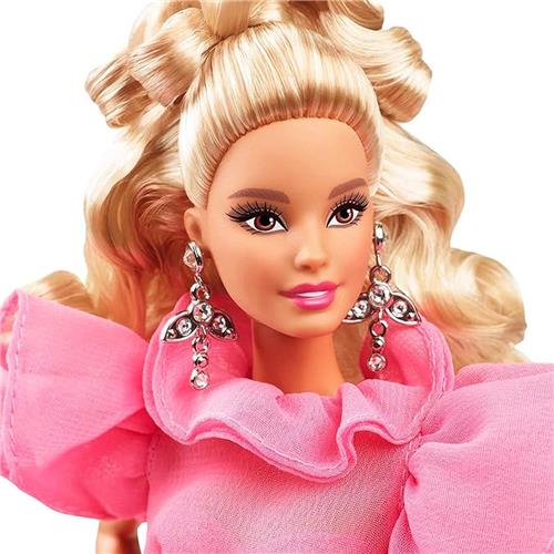 Barbie Signature Pink Collection Doll 3, Barbie Doll (Blonde) with Silkstone Body, Wearing Ruffled Chiffon Gown, Gift for Collectors